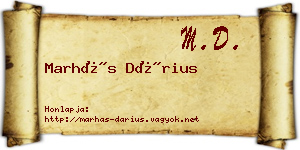 Marhás Dárius névjegykártya